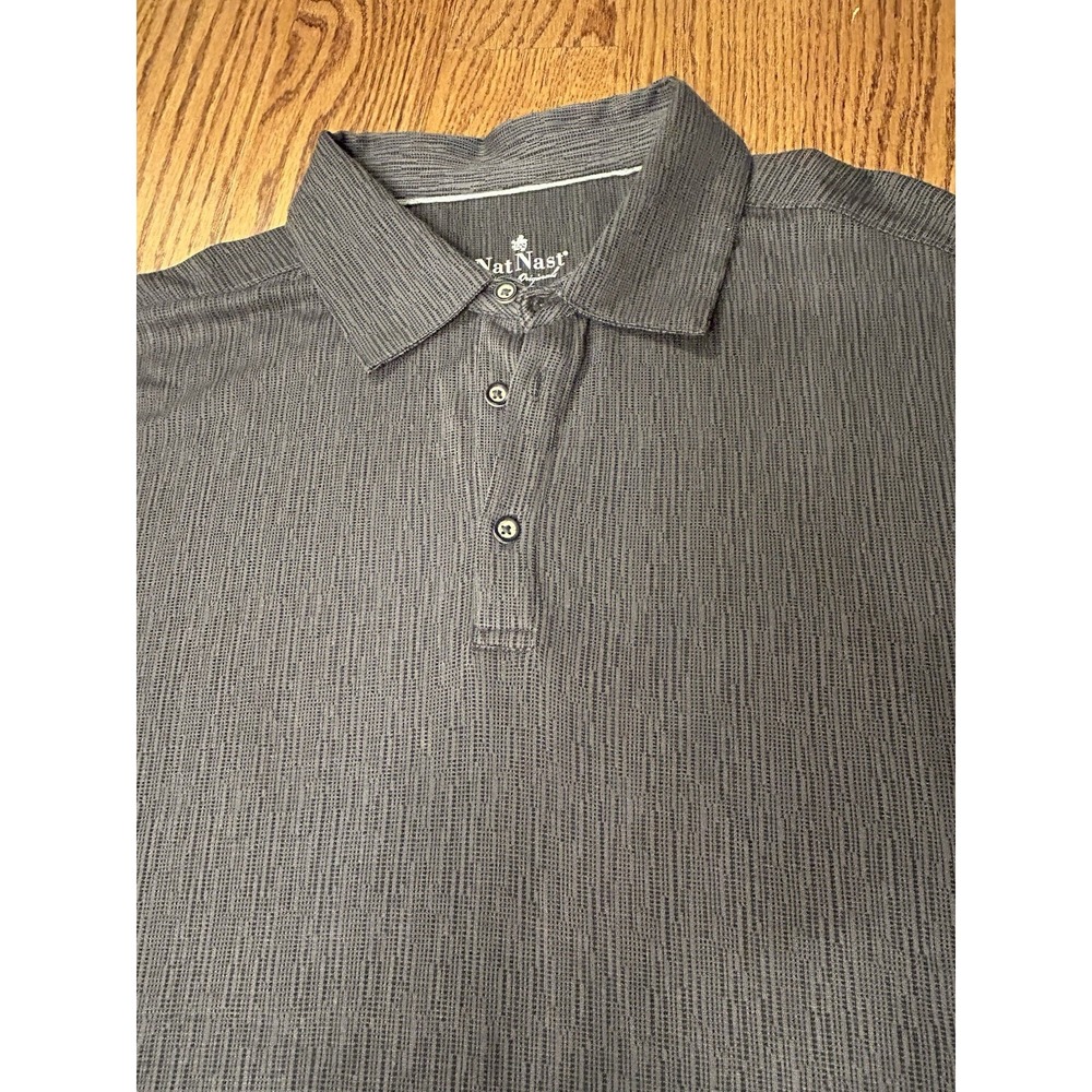 Nat Nast Luxury Originals Men's Polo Shirt Size XL Gray Textured Modal Blend
